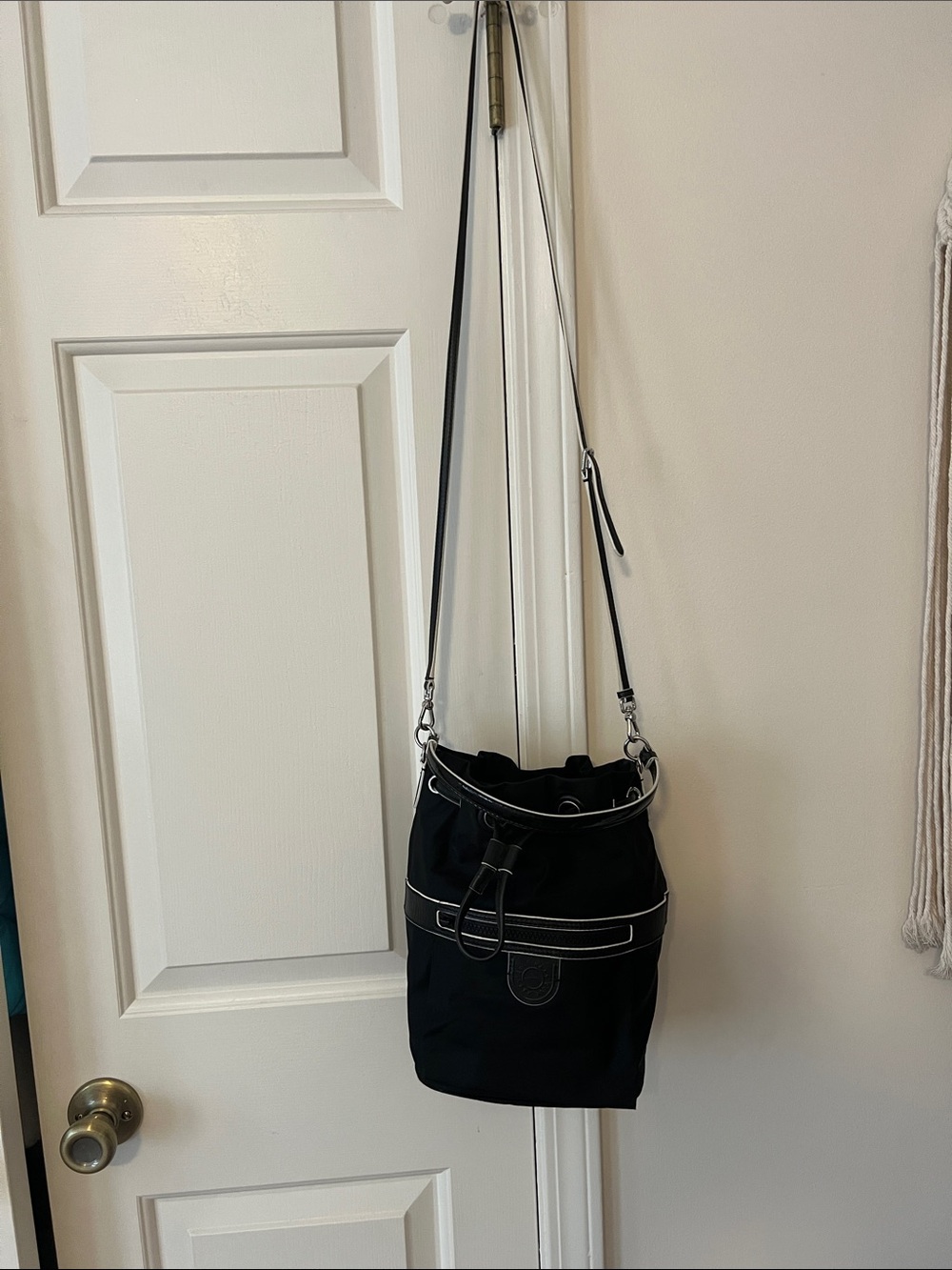 Cole Haan nylon crossbody bucket bag